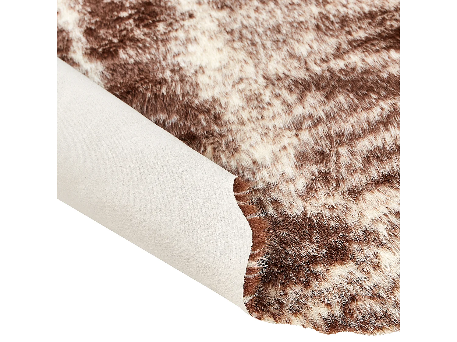 Moderner Kunstfellteppich Kuhmuster 130 x 170 cm Braun Zeil