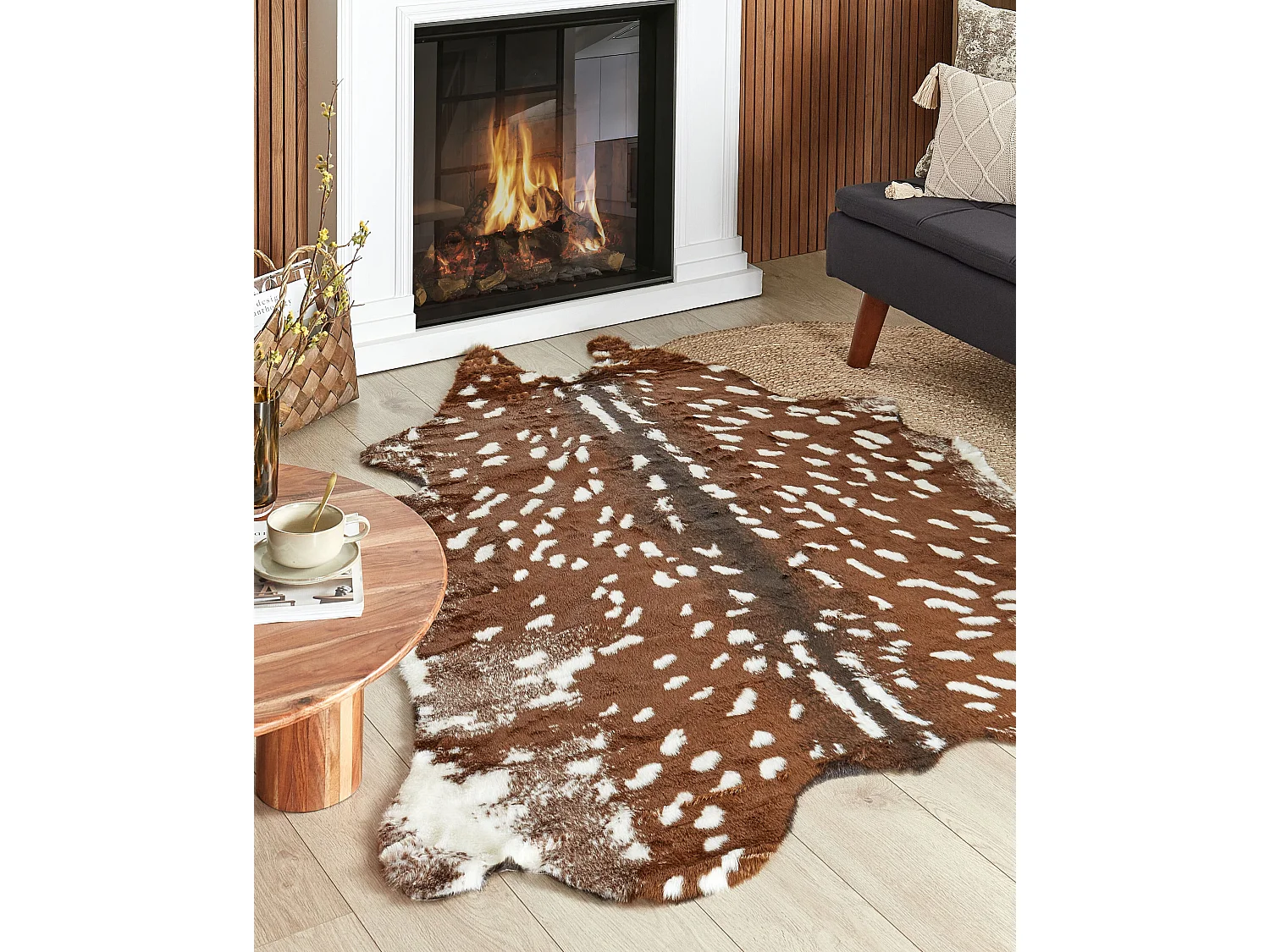 Tapis en fausse fourrure KNOLL Marron 150 x 200 cm