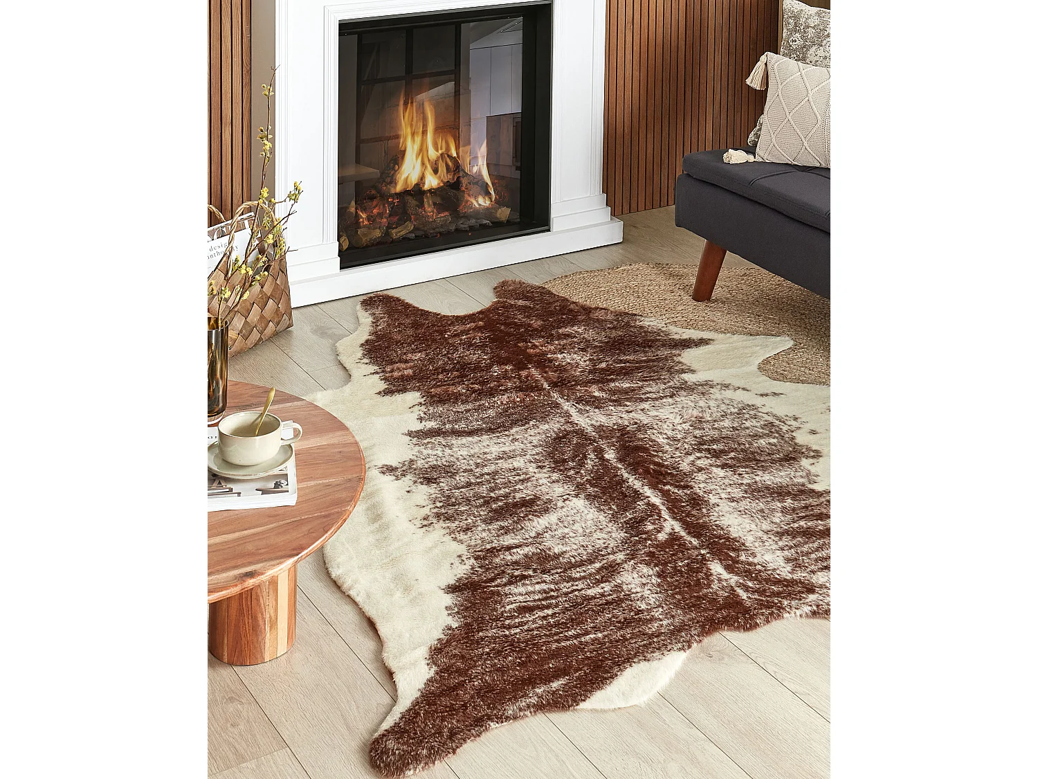 Vloerkleed koeienhuid bruin 150 x 200 cm ZEIL