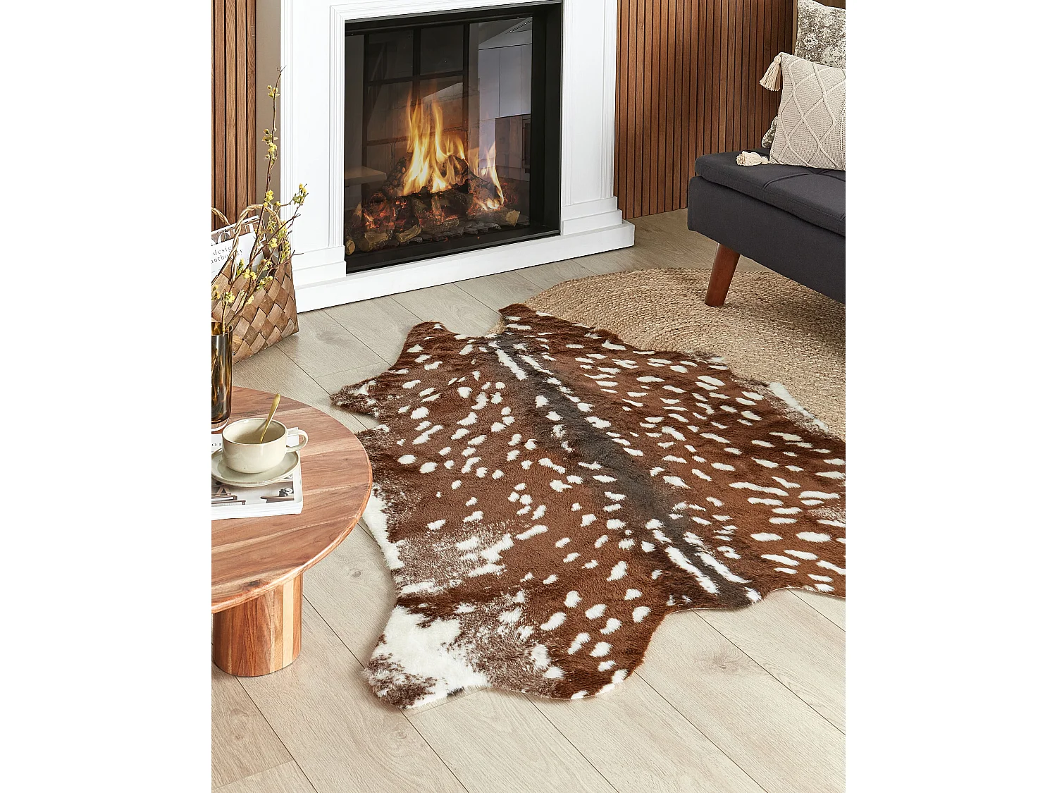 Tapis en fausse fourrure KNOLL Marron 130 x 170 cm
