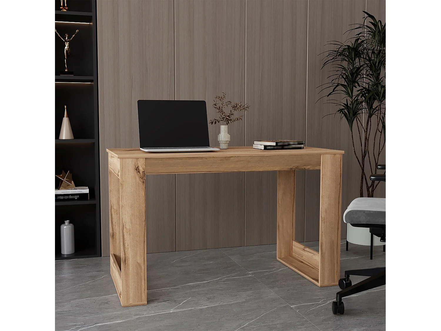 Bureau d'ordinateur Oviedo en mélamine, 72.89 cm X 119.88 cm X 59.94 cm , Beige