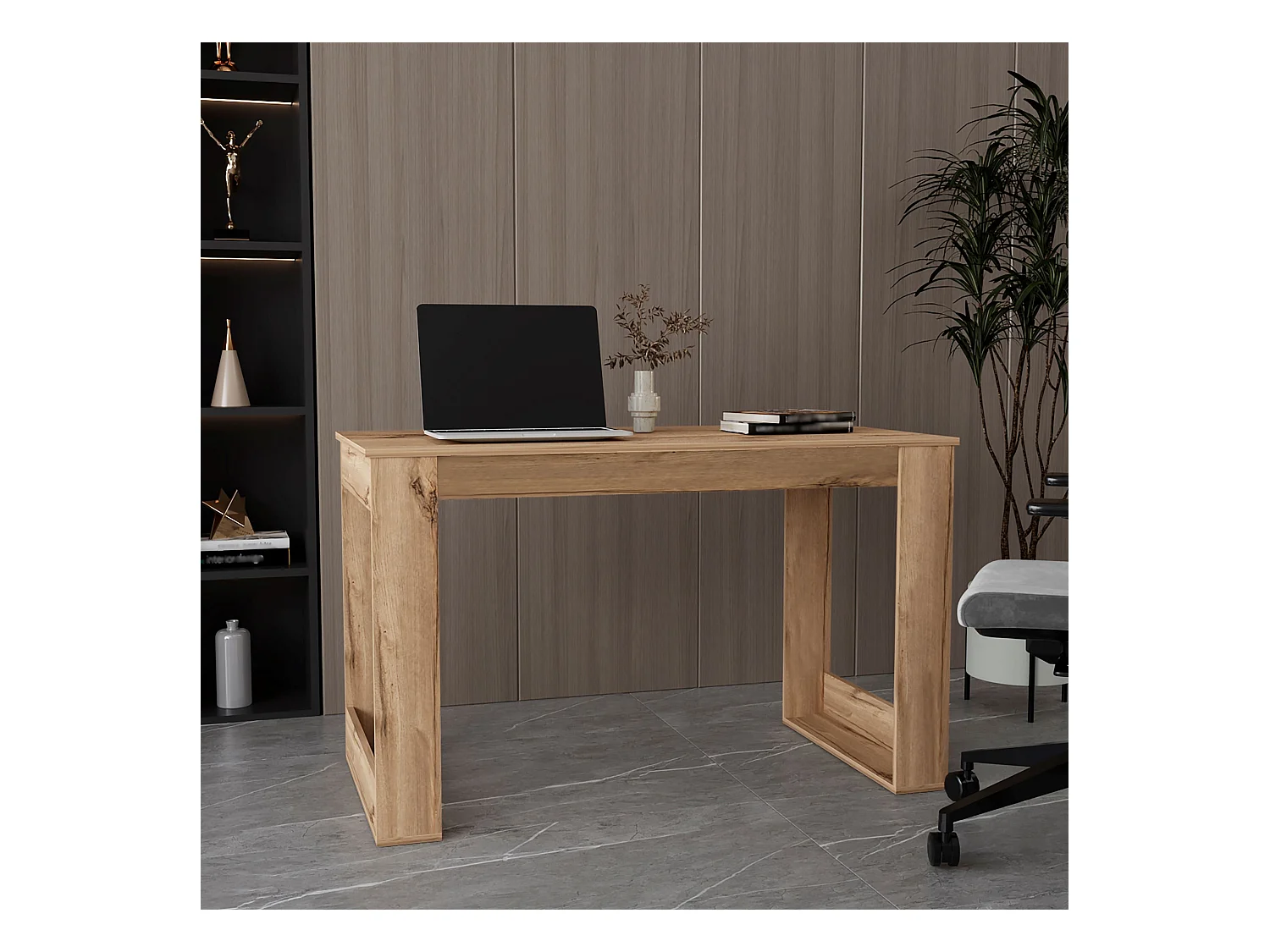 Bureau d'ordinateur Oviedo en mélamine, 72.89 cm X 119.88 cm X 59.94 cm , Beige