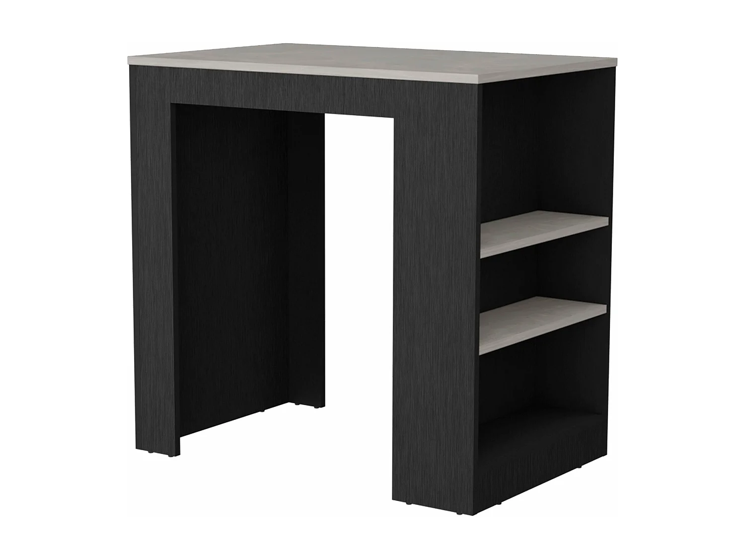 Isola da cucina in melamina Chicago con ripiani , 91.28 cm X 91.99 cm X 58.97 cm , Multicolore