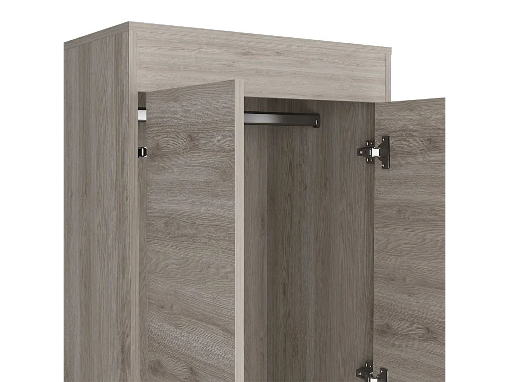 Isla de cocina Oviedo en Melamina con mini armario de 1 puerta y estantes laterales , 91.28 cm  X 91.99 cm  X 59 cm  , Multicolor