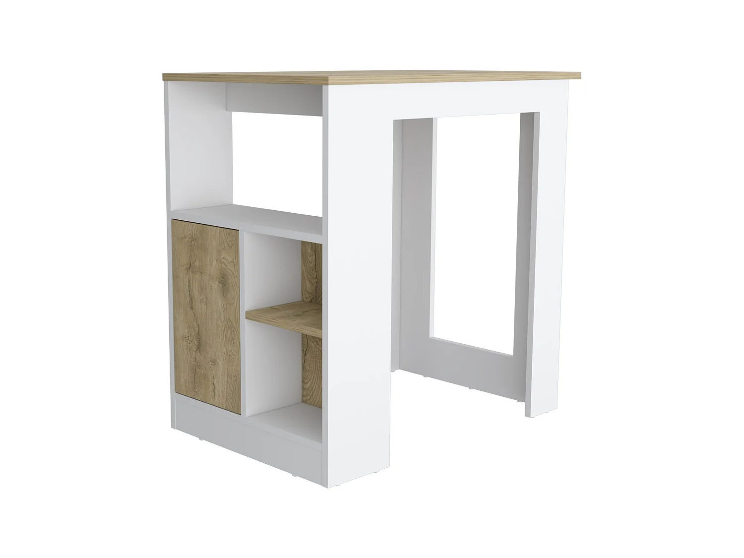 TUHOME CONCEPT Isla de cocina Stirling de 92 cm, blanco y macadamia