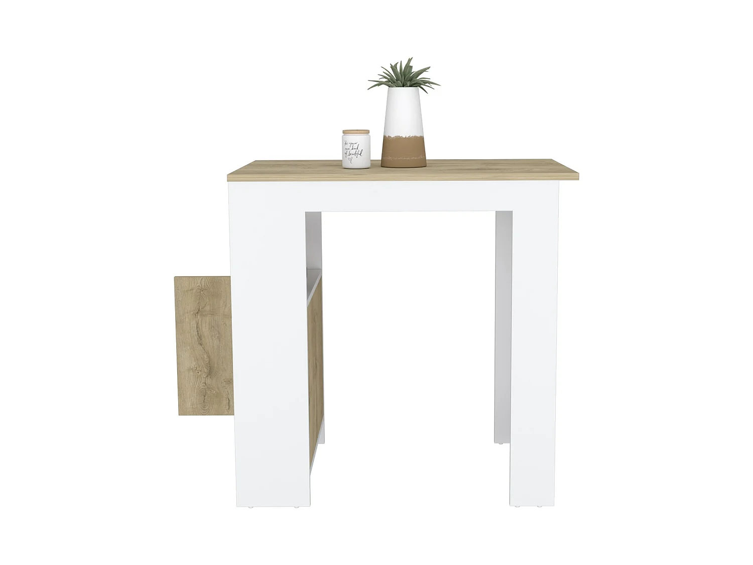 TUHOME CONCEPT Isla de cocina Stirling de 92 cm, blanco y macadamia