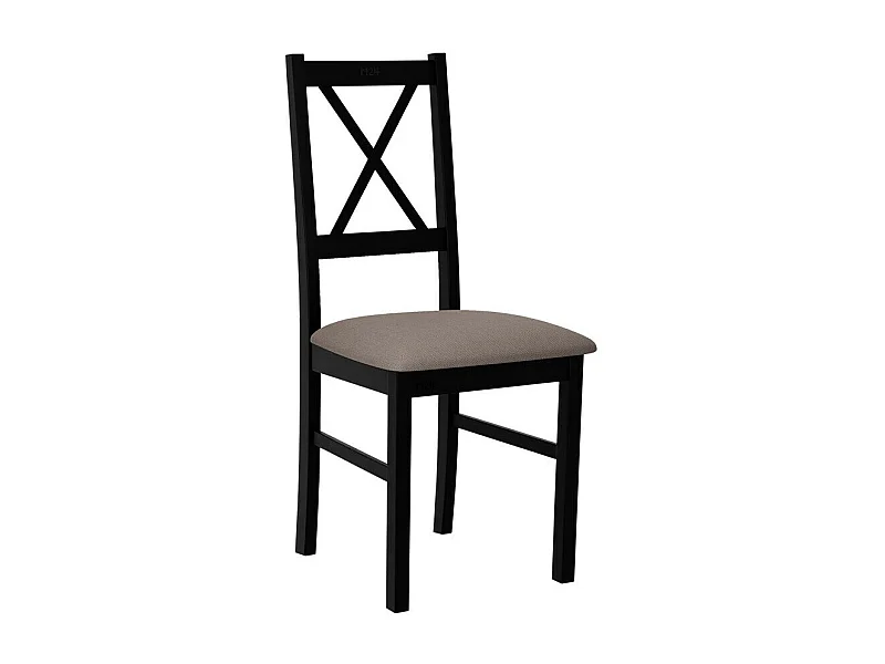 Silla Victorville 173, De color marrón claro|Negro, 94x43x49cm, Tapiz, De madera, Madera