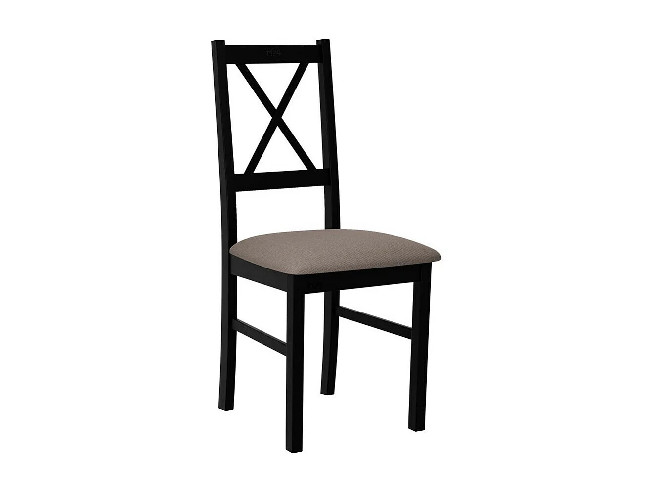 Chaise Victorville 173, Brun clair|Noir, 94x43x49cm, Tapisserie, En bois, Bois