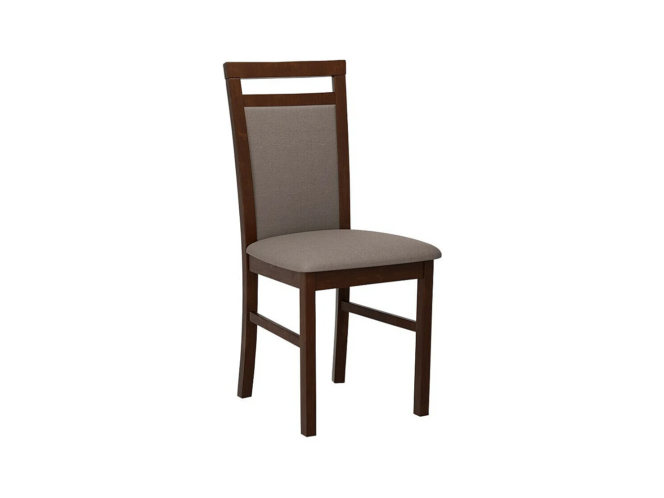 Silla Victorville 154, Nuez|De color marrón claro, 93x43x40cm, Tapiz, De madera, Madera