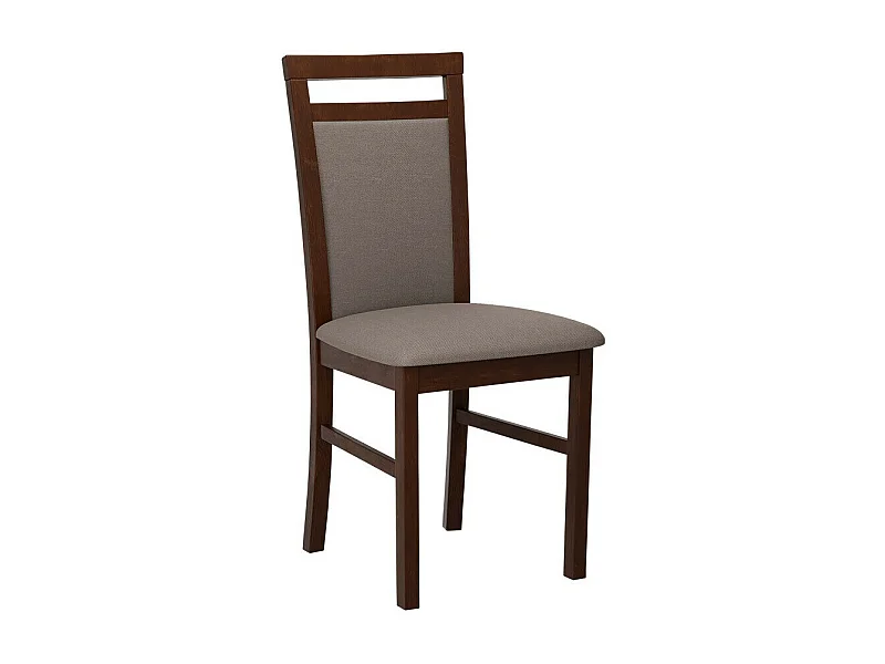 Silla Victorville 154, Nuez|De color marrón claro, 93x43x40cm, Tapiz, De madera, Madera