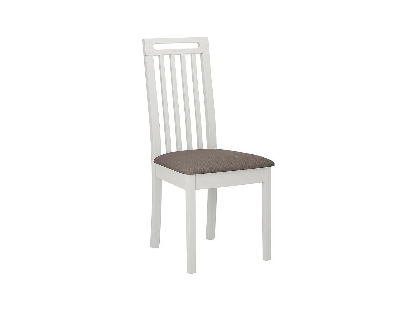 Chaise Victorville 348, Blanc|Marron, 96x47x53cm, Tapisserie, En bois, Bois