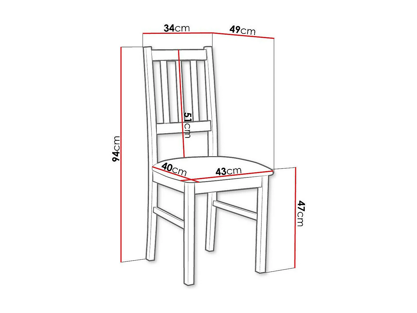 Chaise Victorville 146, Noir|Vert, 94x43x40cm, Tapisserie, En bois, Bois