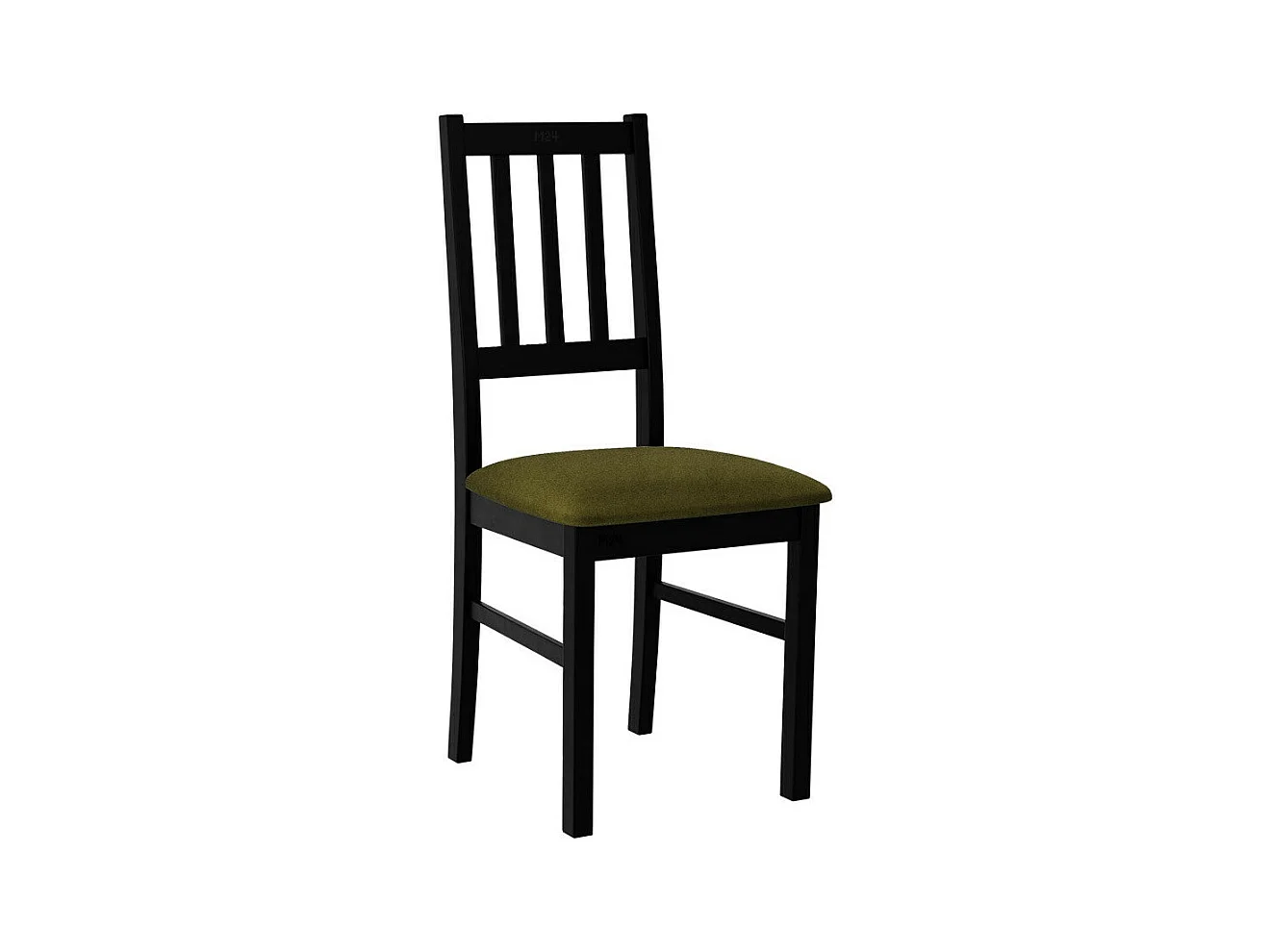 Chaise Victorville 146, Vert|Noir, 94x43x40cm, Tapisserie, En bois, Bois