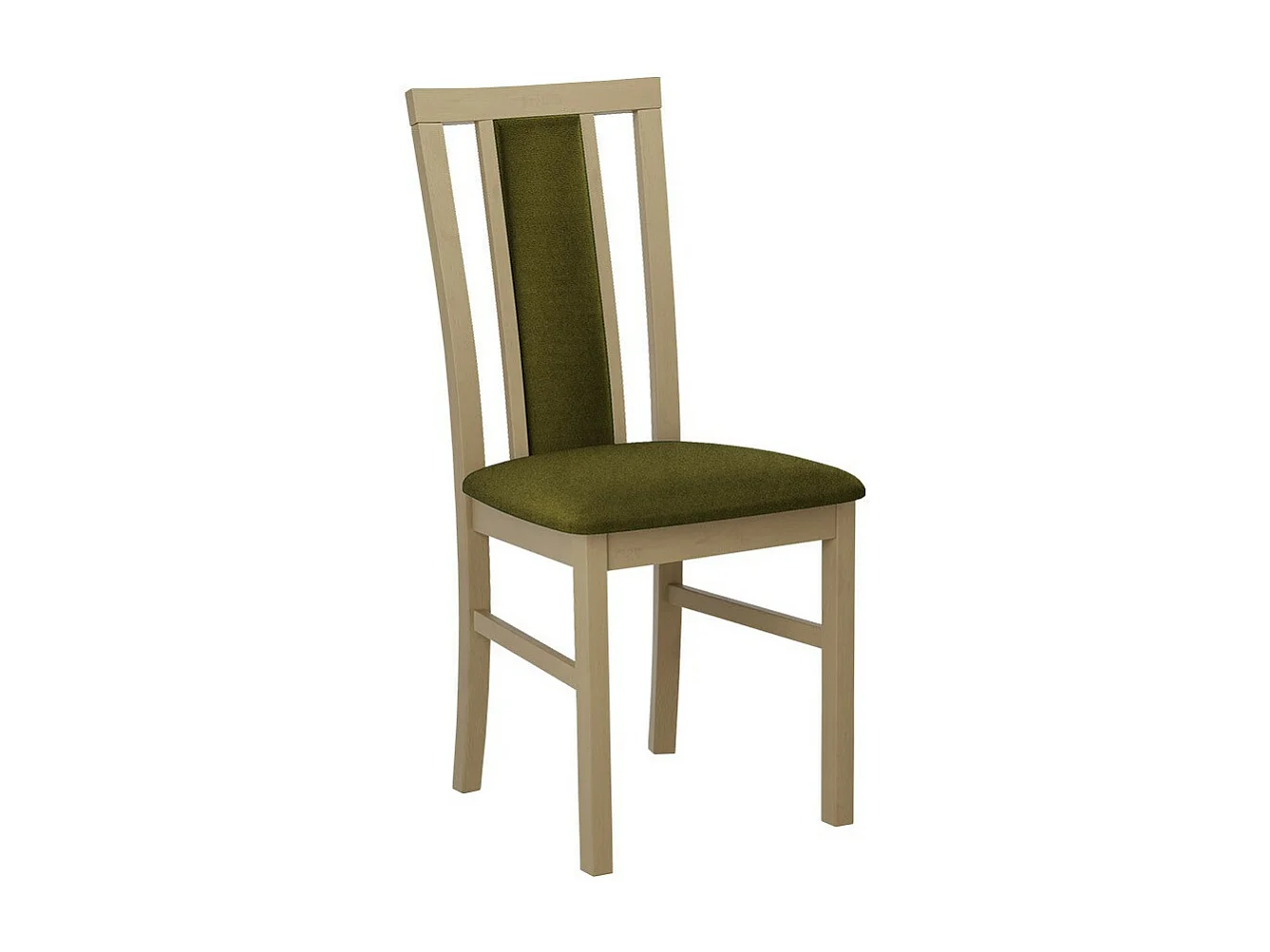 Chaise Victorville 157, Sonoma chêne|Vert, 93x43x40cm, Tapisserie, En bois, Bois