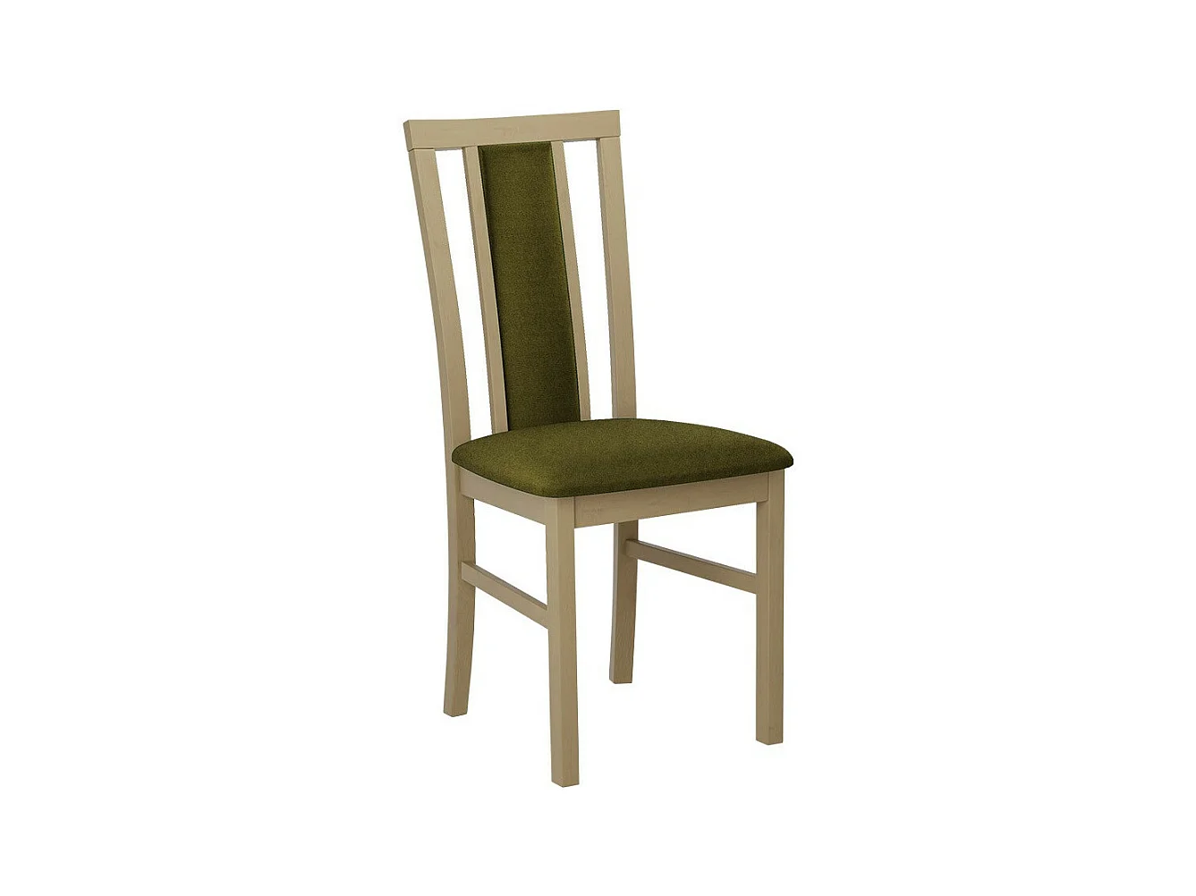 Chaise Victorville 157, Sonoma chêne|Vert, 93x43x40cm, Tapisserie, En bois, Bois
