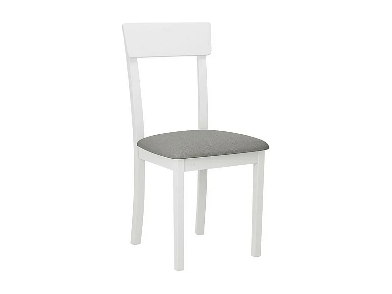 Chaise Victorville 352, Gris|Blanc, 86x43x47cm, Tapisserie, En bois, Bois