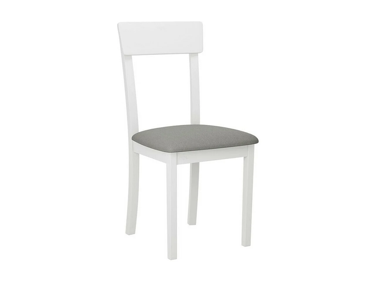 Chaise Victorville 352, Gris|Blanc, 86x43x47cm, Tapisserie, En bois, Bois