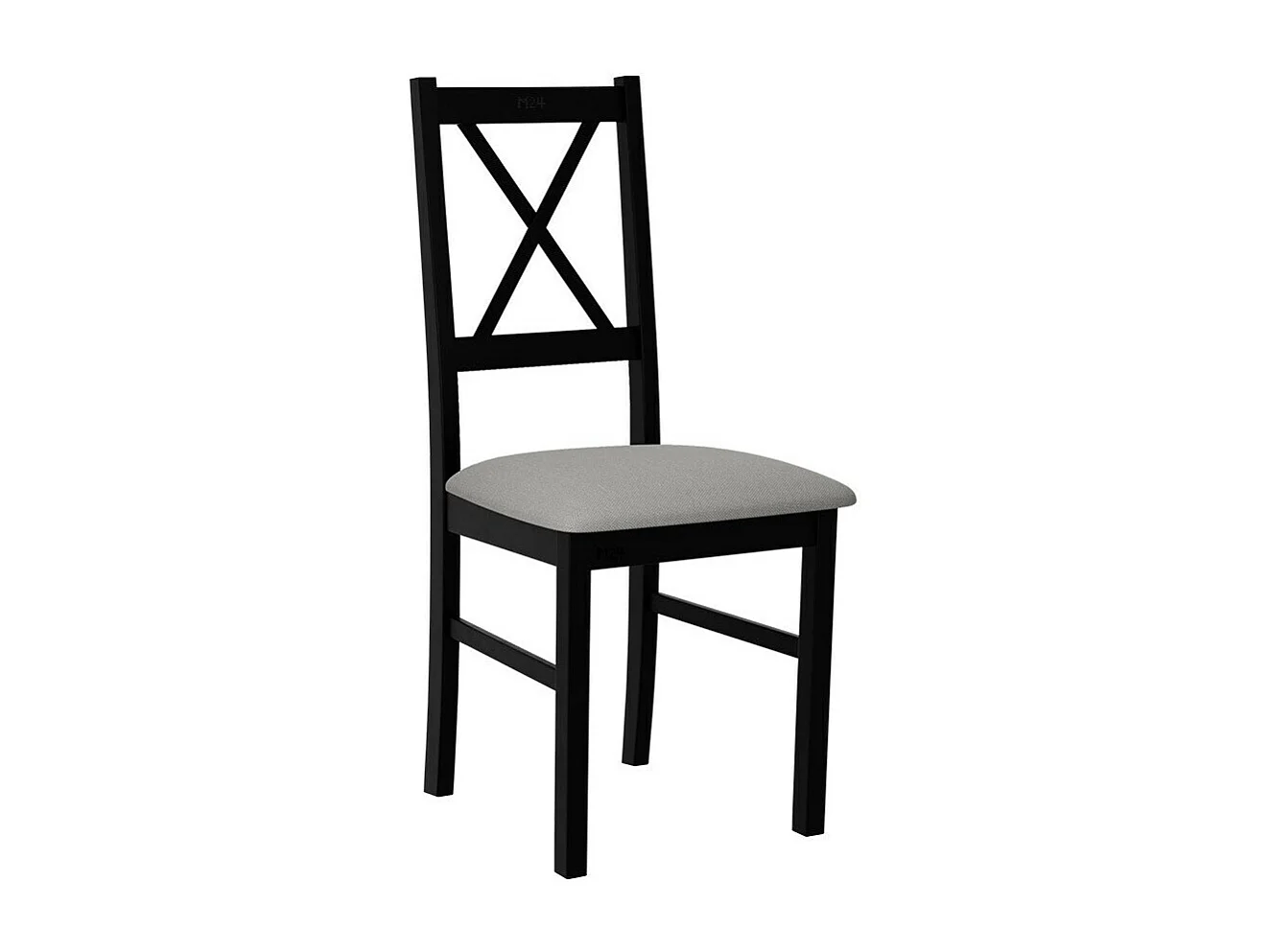 Silla Victorville 173, Gris claro|Negro, 94x43x49cm, Tapiz, De madera, Madera