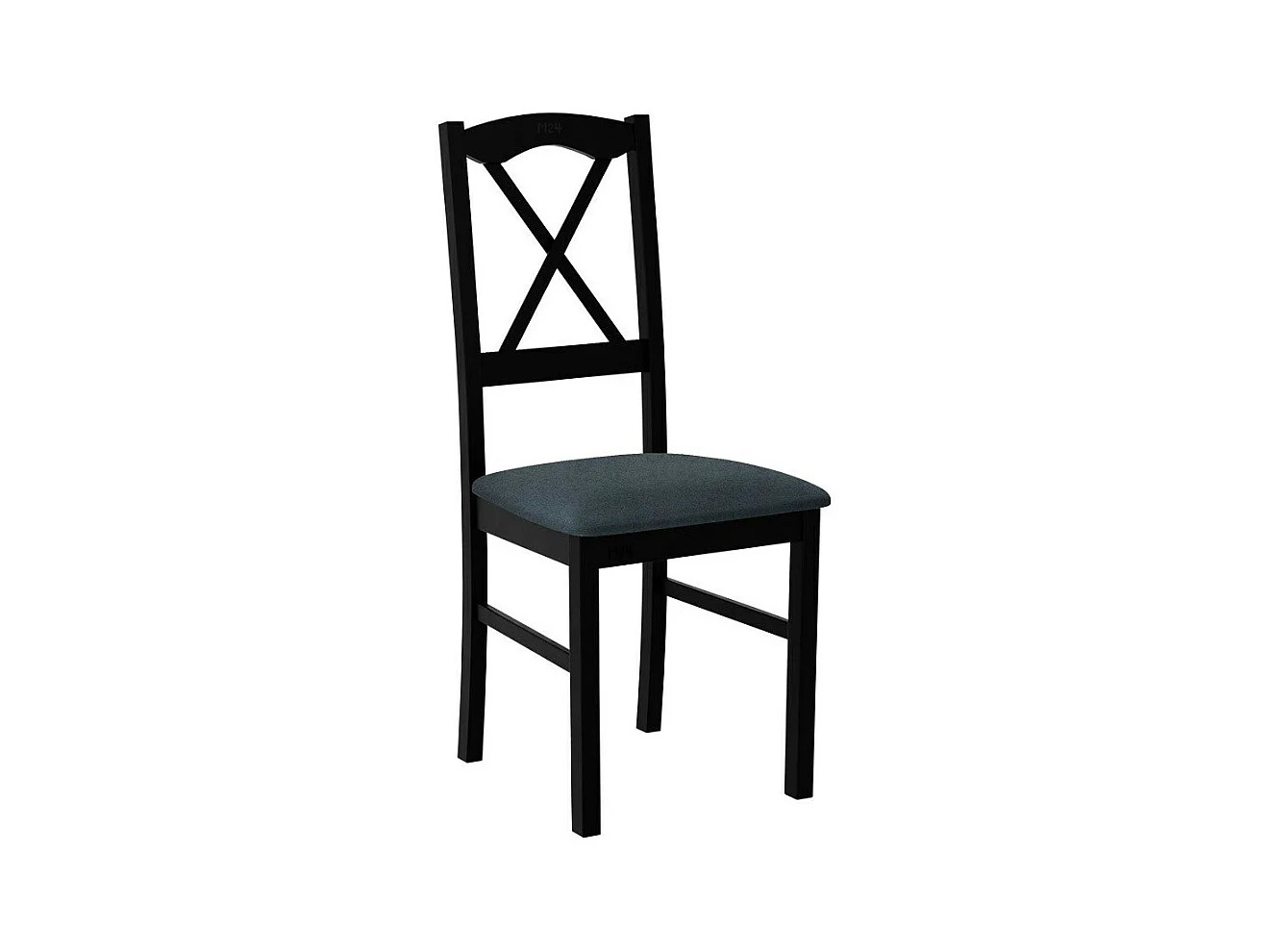 Chaise Victorville 174, Gris|Noir, 91x43x40cm, Tapisserie, En bois, Bois