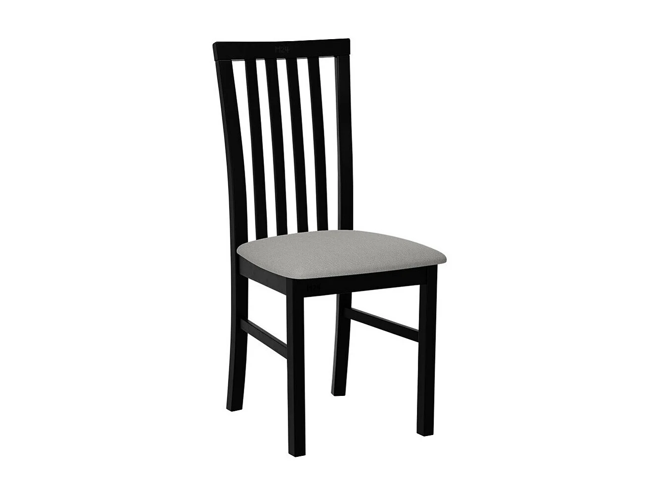 Silla Victorville 155, Gris claro|Negro, 93x43x40cm, Tapiz, De madera, Madera