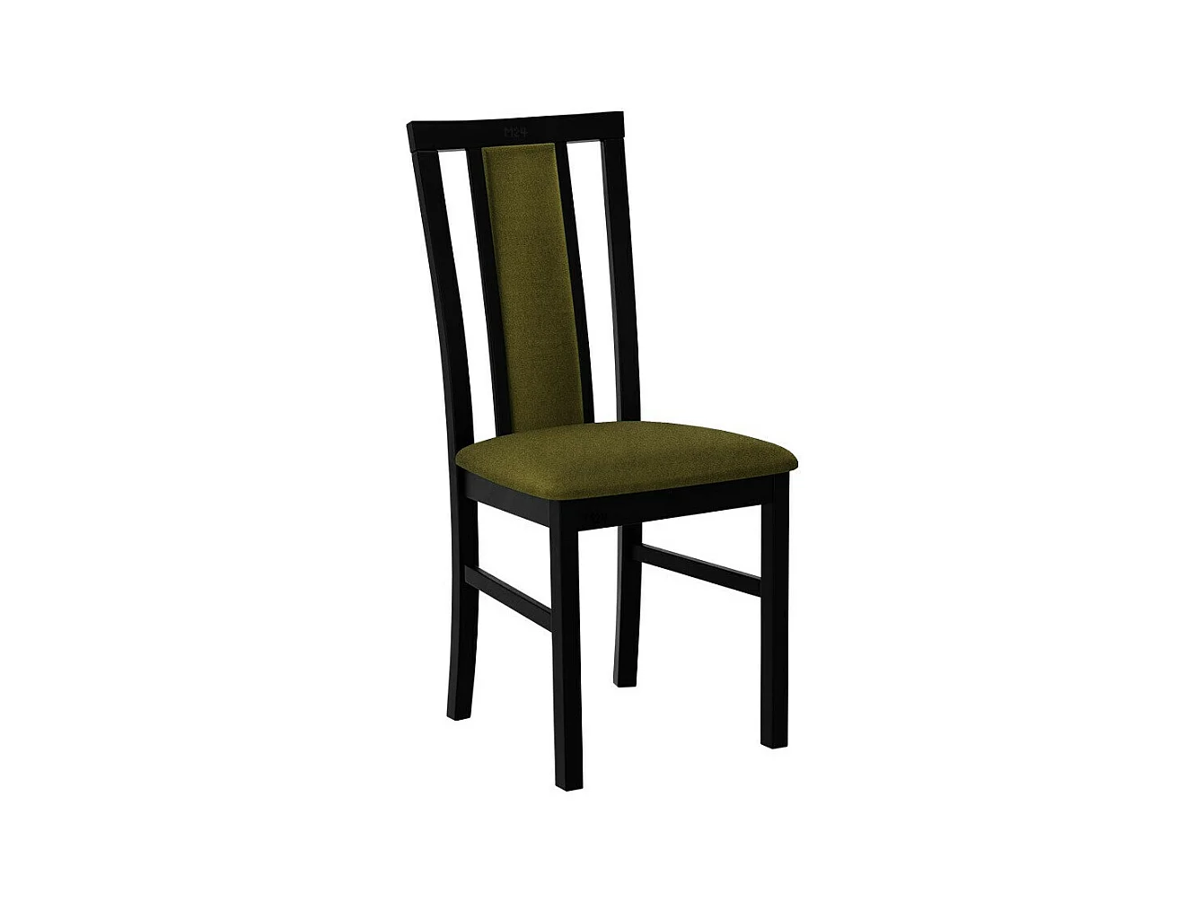 Chaise Victorville 157, Vert|Noir, 93x43x40cm, Tapisserie, En bois, Bois