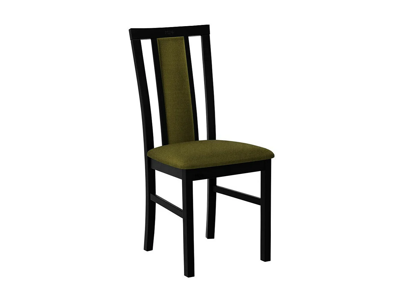 Silla Victorville 157, Verde|Negro, 93x43x40cm, Tapiz, De madera, Madera