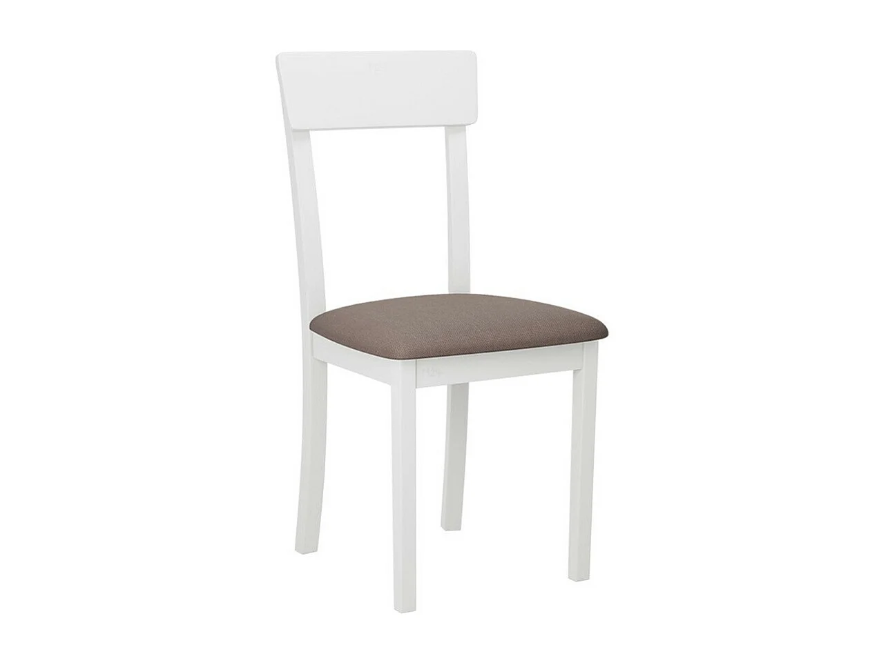 Chaise Victorville 352, Marron|Blanc, 86x43x47cm, Tissu, En bois, Bois