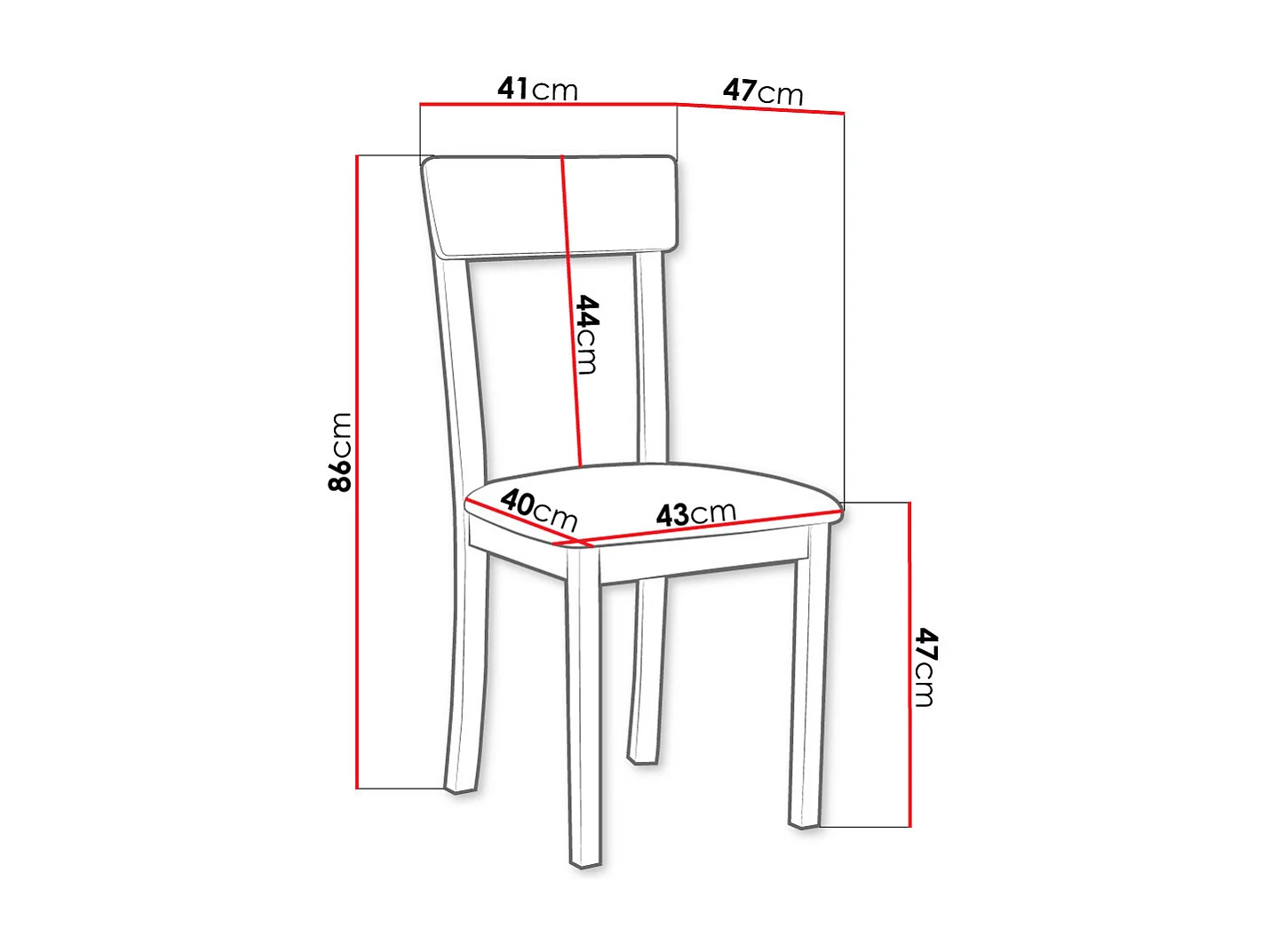 Chaise Victorville 352, Marron|Blanc, 86x43x47cm, Tissu, En bois, Bois