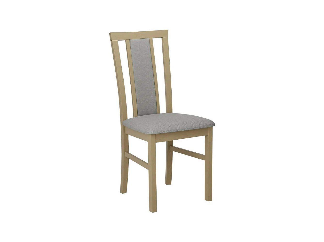Chaise Victorville 157, Gris clair|Sonoma chêne, 93x43x40cm, Tapisserie, En bois, Bois