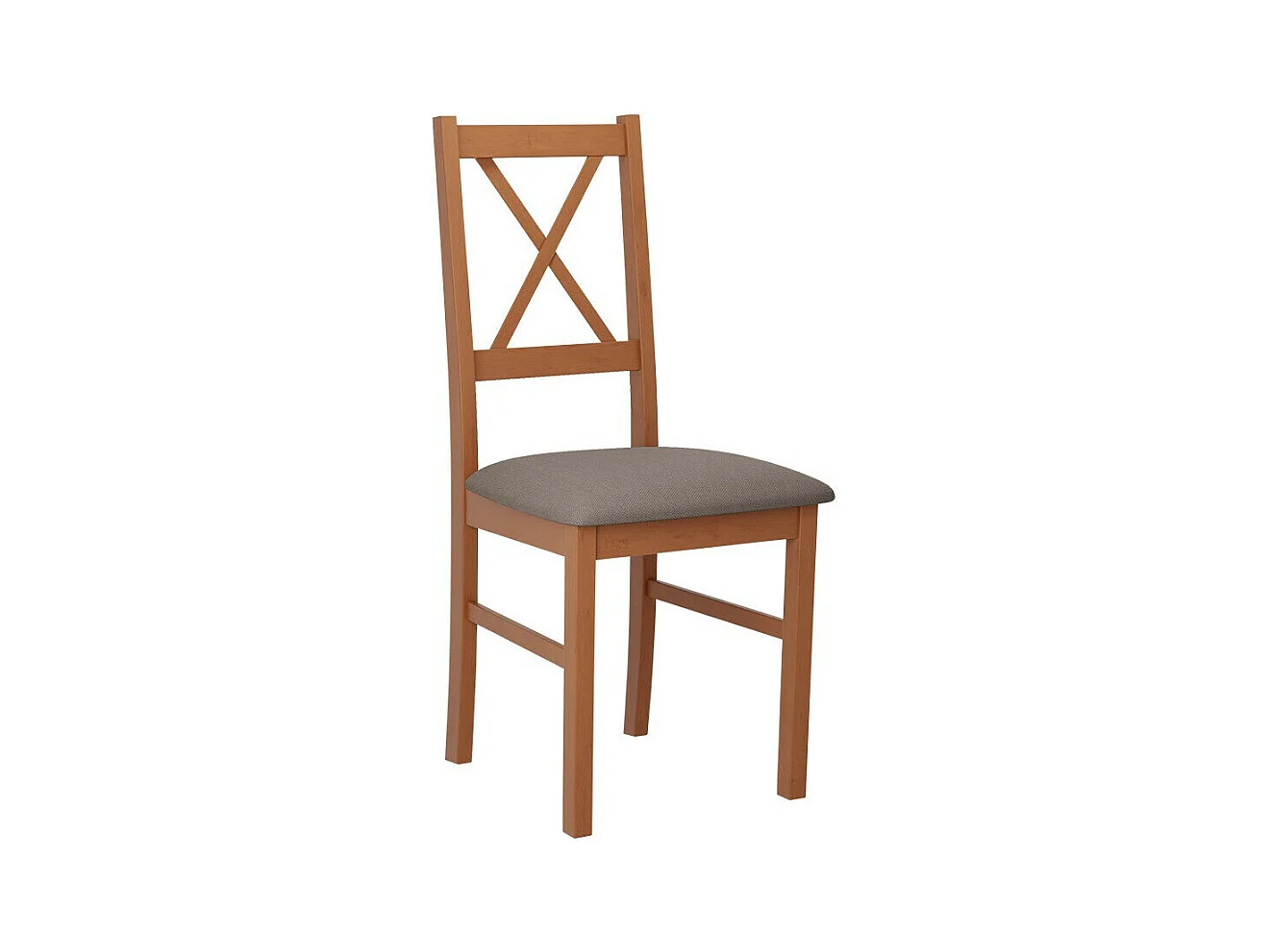 Chaise Victorville 173, Brun clair|Aulne, 94x43x49cm, Tapisserie, En bois, Bois
