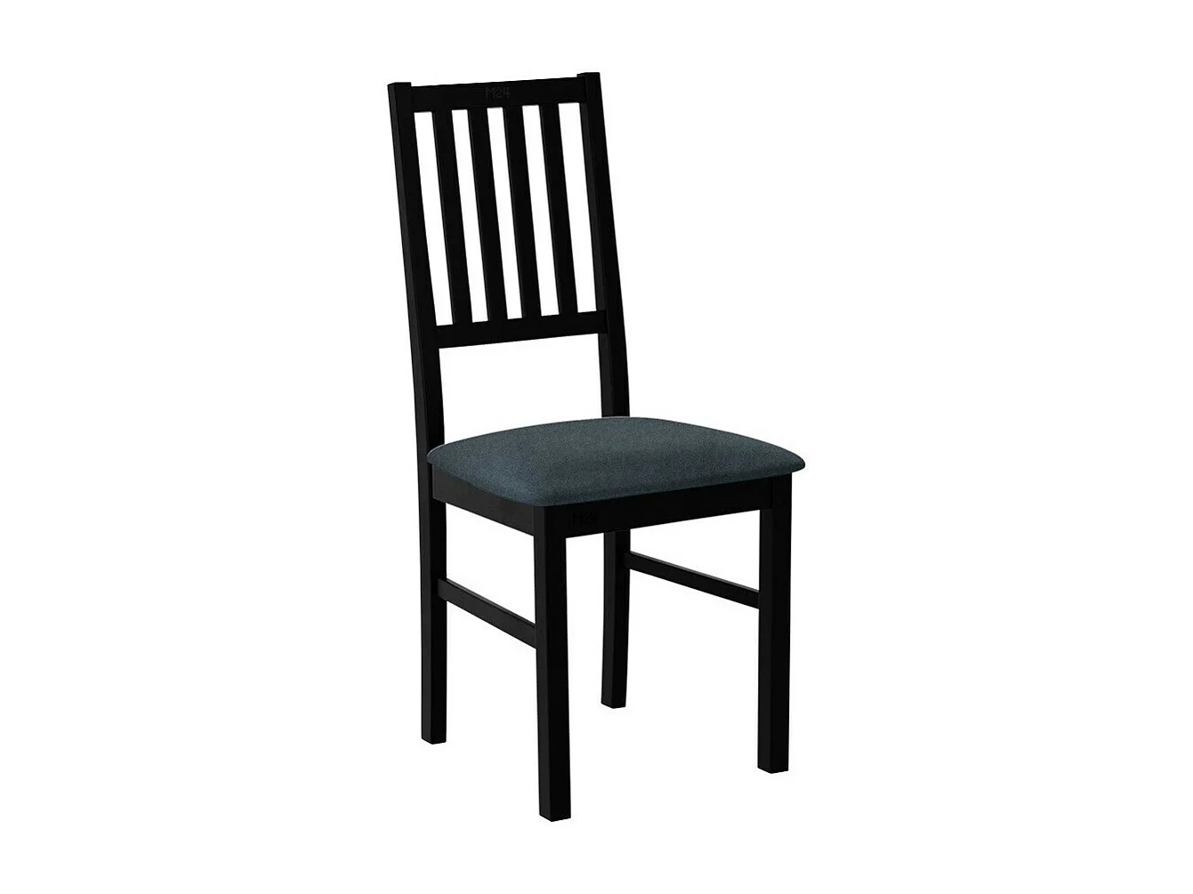 Chaise Victorville 170, Gris|Noir, 90x43x49cm, Tapisserie, En bois, Bois