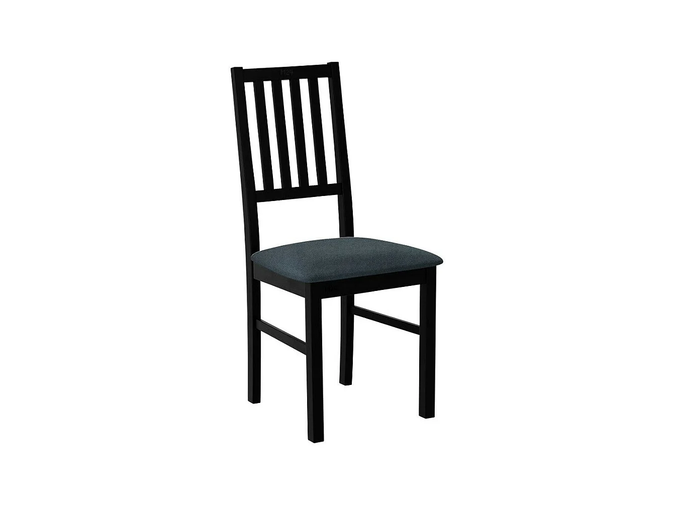 Silla Victorville 170, Gris|Negro, 90x43x49cm, Tapiz, De madera, Madera