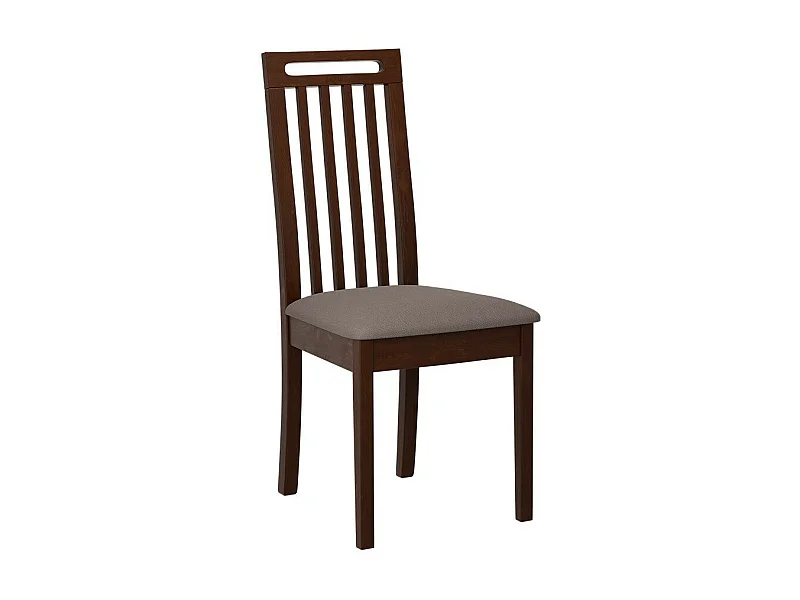 Chaise Victorville 348, Noyer|Marron, 96x47x53cm, Tapisserie, En bois, Bois