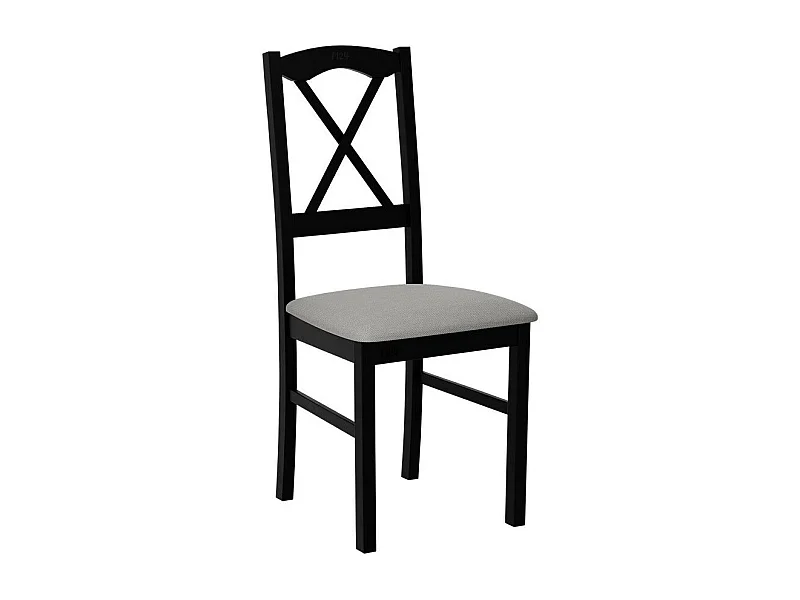 Chaise Victorville 174, Noir|Gris clair, 91x43x40cm, Tapisserie, En bois, Bois