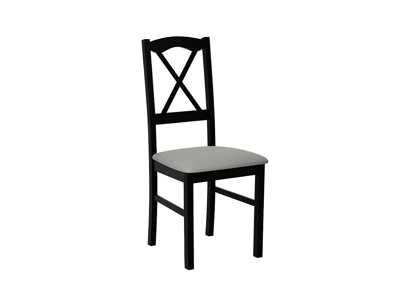 Chaise Victorville 174, Gris clair|Noir, 91x43x40cm, Tapisserie, En bois, Bois
