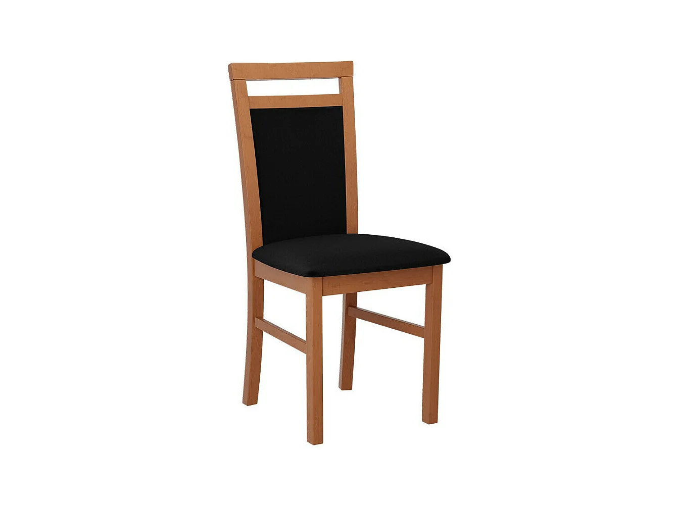 Chaise Victorville 154, Noir|Aulne, 93x43x40cm, Tapisserie, En bois, Bois
