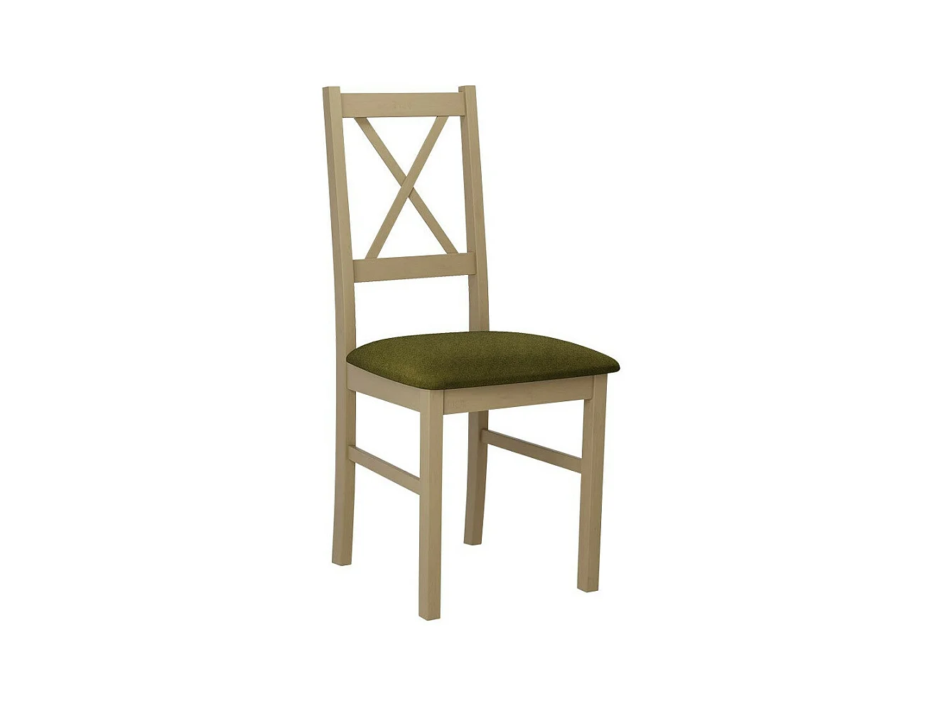 Chaise Victorville 173, Vert|Sonoma chêne, 94x43x49cm, Tapisserie, En bois, Bois