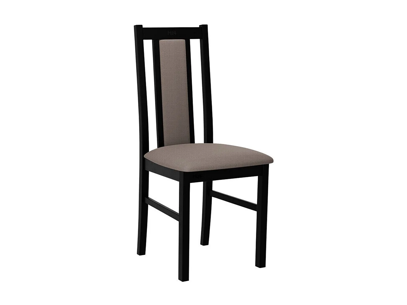 Chaise Victorville 143, Noir|Brun clair, 94x43x46cm, Tapisserie, En bois, Bois