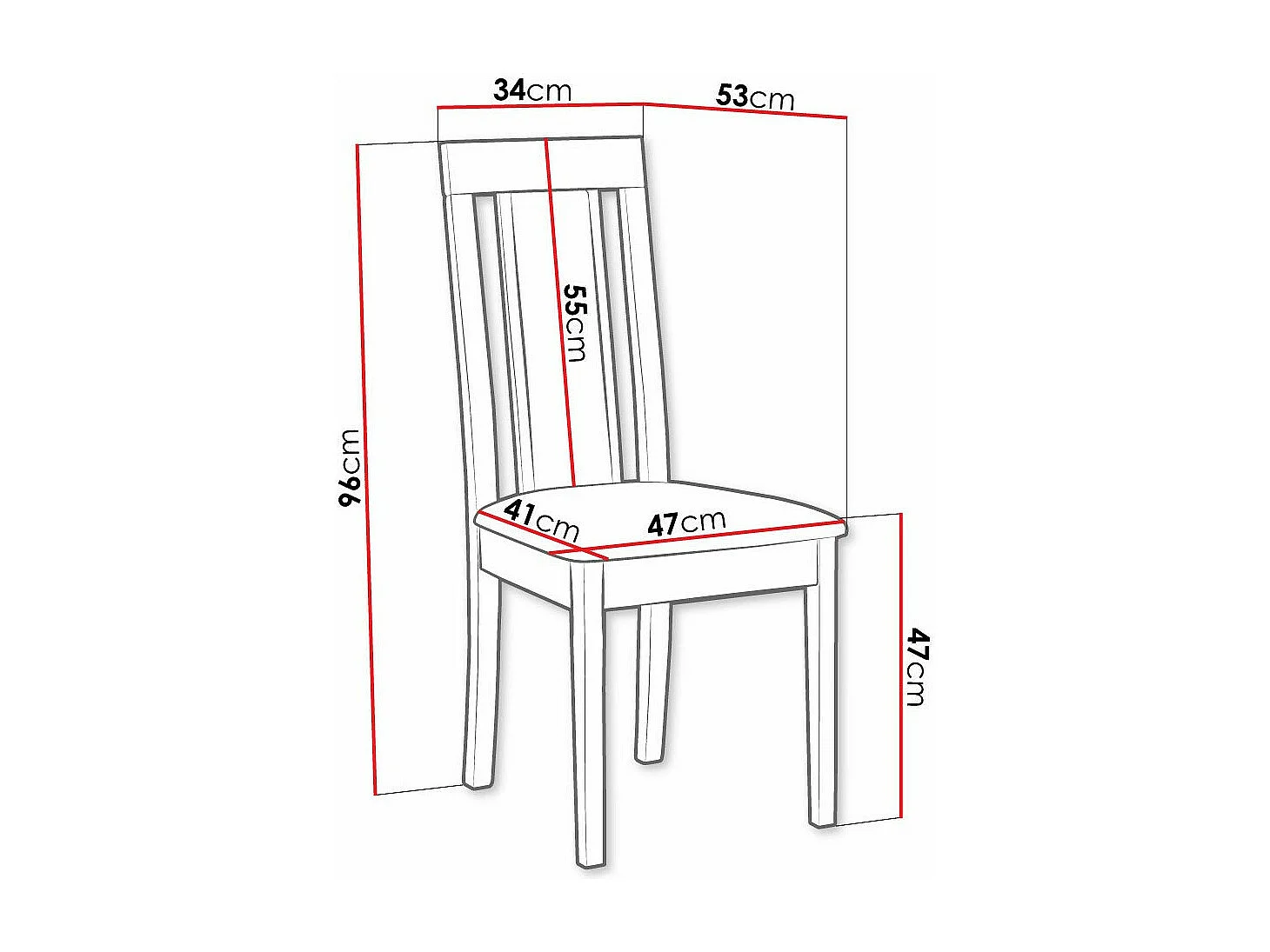 Chaise Victorville 342, Marron|Blanc, 96x47x53cm, Tapisserie, En bois, Bois