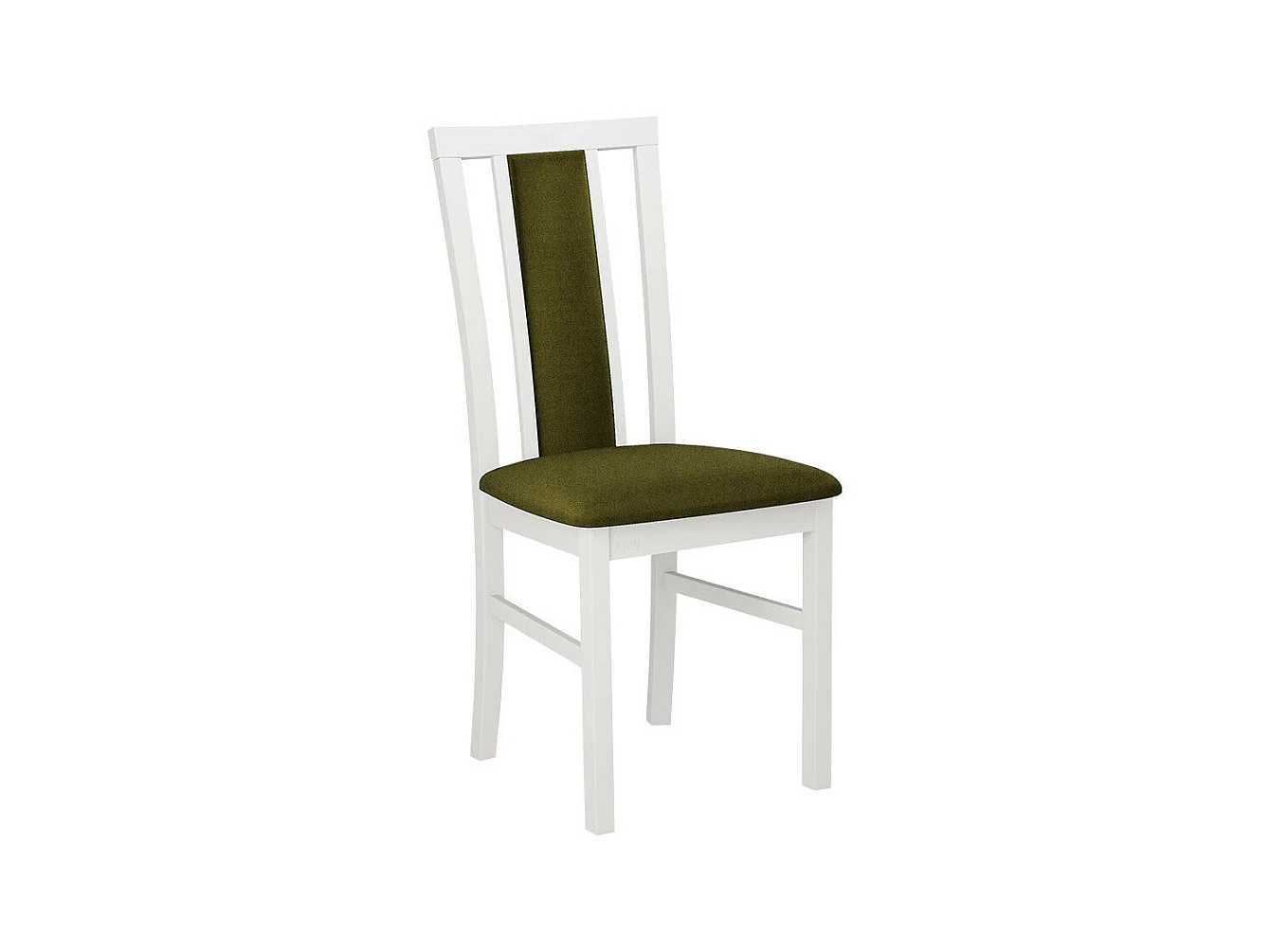 Chaise Victorville 157, Vert|Blanc, 93x43x40cm, Tapisserie, En bois, Bois