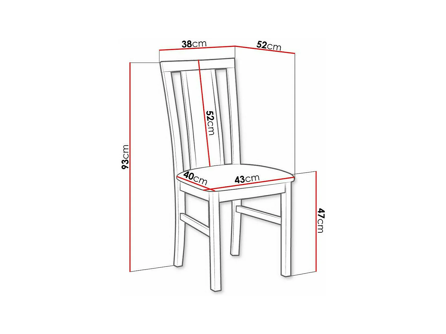 Chaise Victorville 157, Brun clair|Noix, 93x43x40cm, Tapisserie, En bois, Bois
