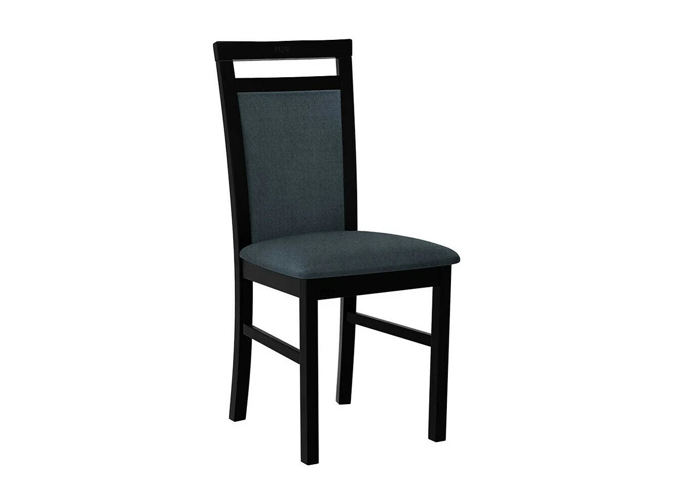 Chaise Victorville 154, Gris|Noir, 93x43x40cm, Tapisserie, En bois, Bois