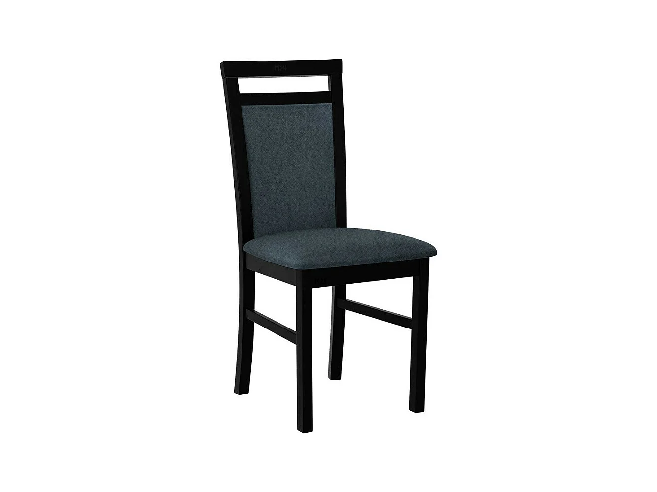 Silla Victorville 154, Negro|Gris, 93x43x40cm, Tapiz, De madera, Madera