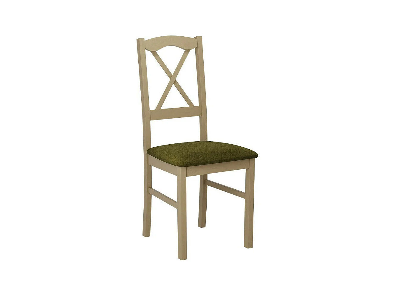 Chaise Victorville 174, Sonoma chêne|Vert, 91x43x40cm, Tapisserie, En bois, Bois
