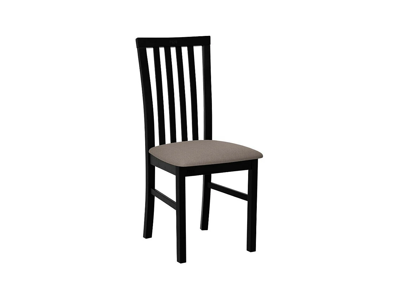 Silla Victorville 155, De color marrón claro|Negro, 93x43x40cm, Tapiz, De madera, Madera