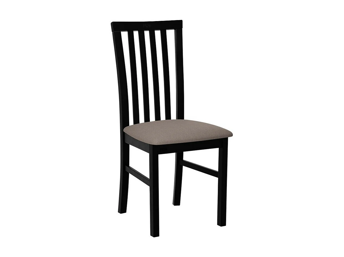 Chaise Victorville 155, Brun clair|Noir, 93x43x40cm, Tissu, En bois, Bois