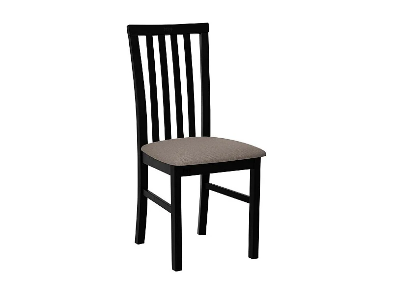 Silla Victorville 155, De color marrón claro|Negro, 93x43x40cm, Tapiz, De madera, Madera