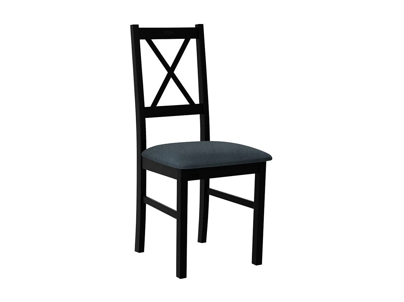 Silla Victorville 173, Gris|Negro, 94x43x49cm, Tapiz, De madera, Madera