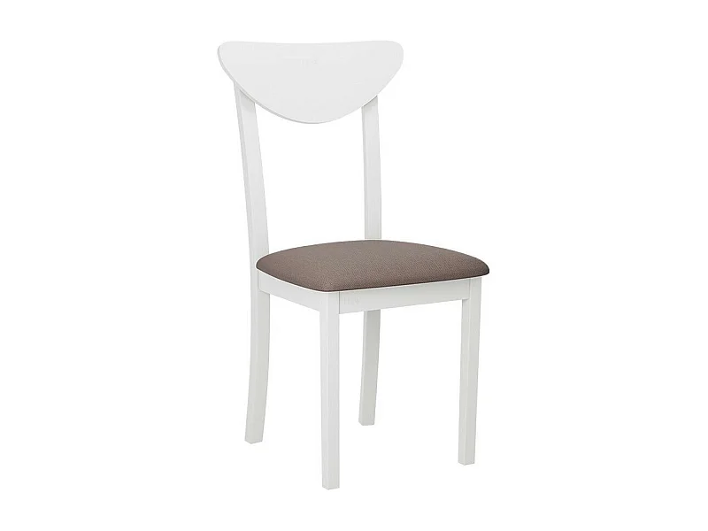 Chaise Victorville 339, Blanc|Marron, 85x43x46cm, Tapisserie, En bois, Bois