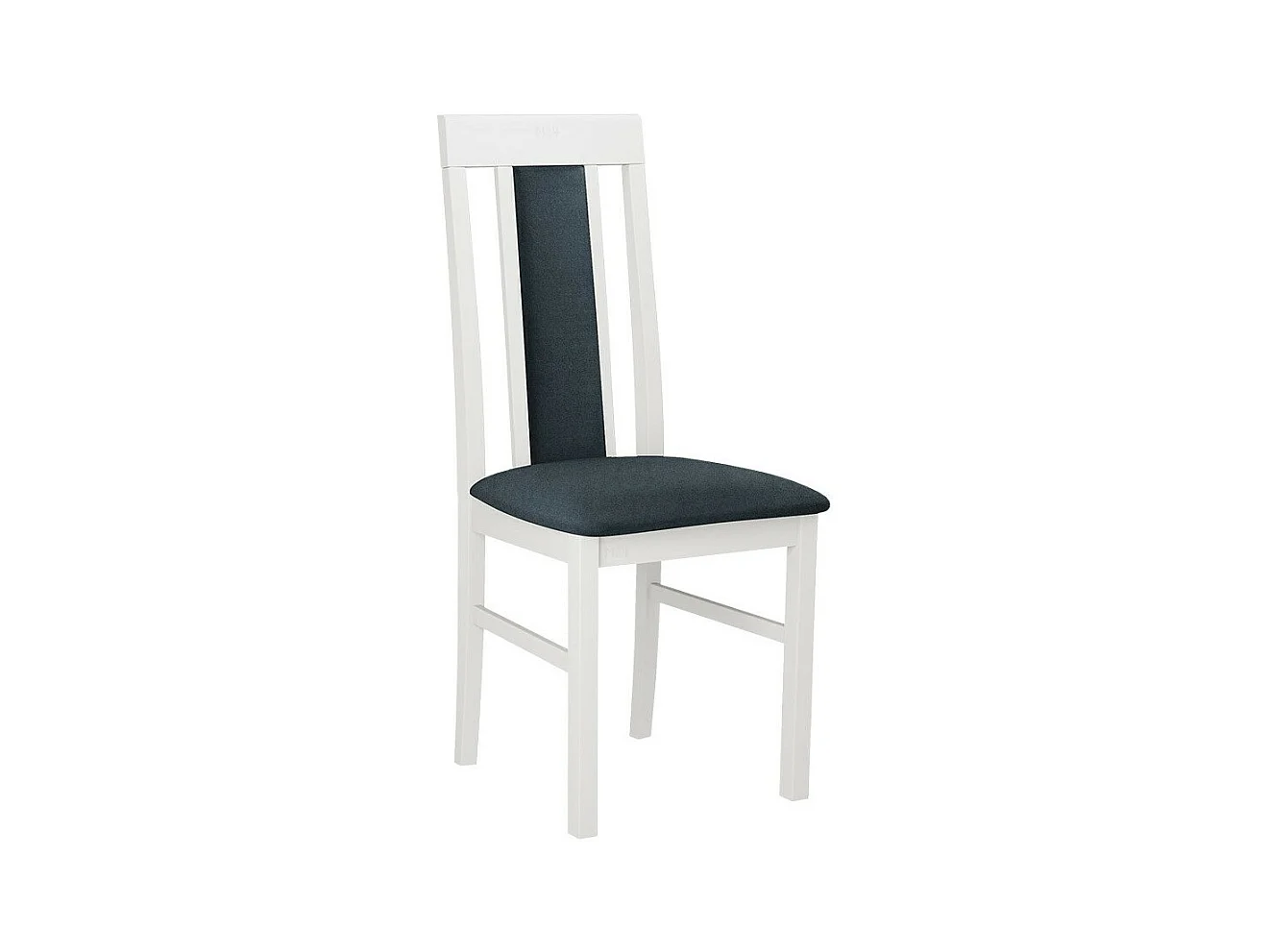 Chaise Victorville 165, Blanc|Gris, 96x43x40cm, Tapisserie, En bois, Bois